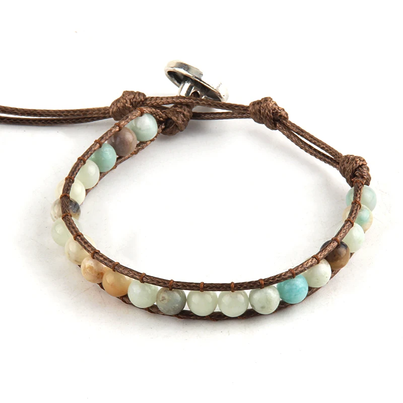 Fashion Design Energy Bracelets 6mm Natural Stones Charm Strands
