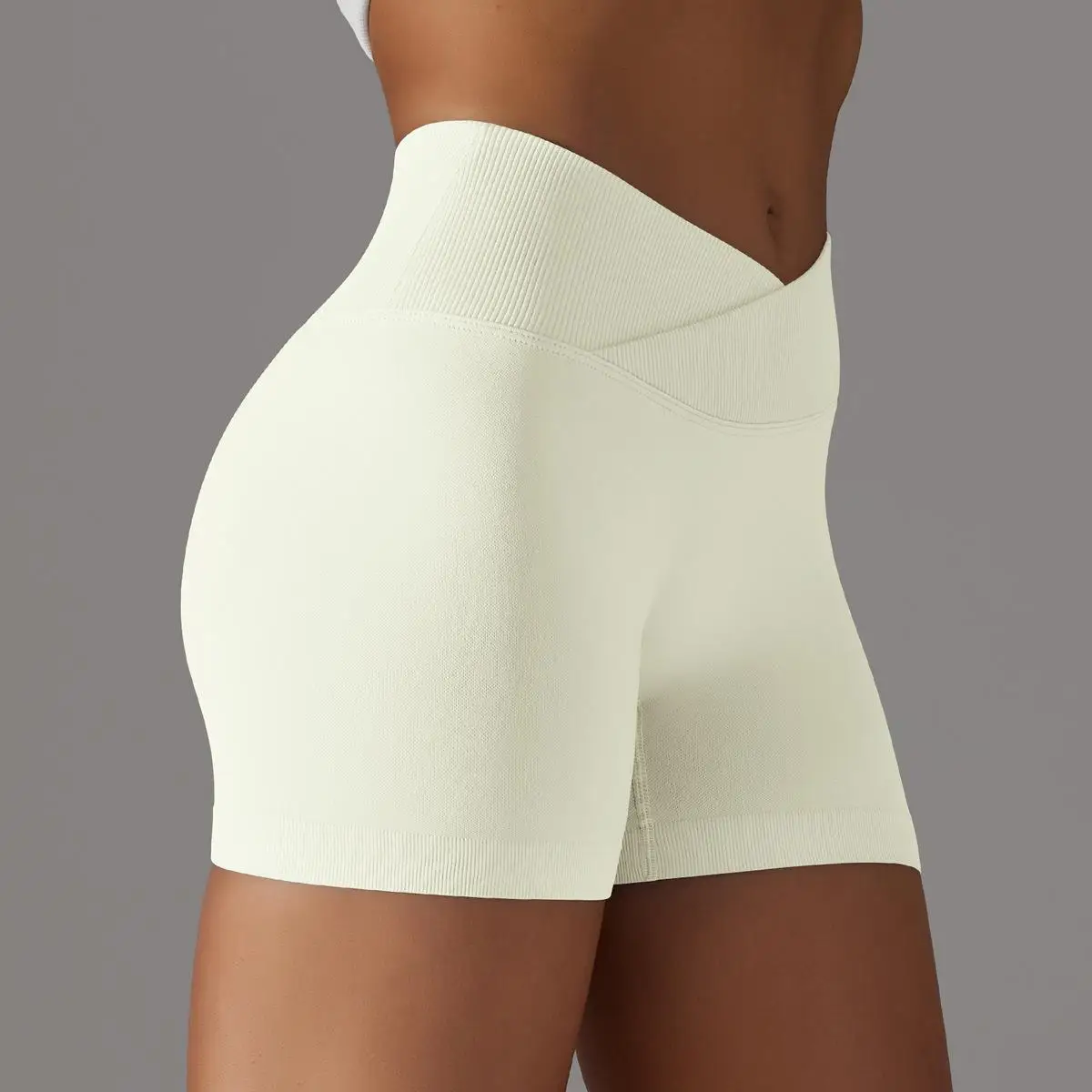 New Crossed High Waist Shorts Women Seamless Workout Tights Fitness Yoga Shorts Gym Elastic High Waisted Running Fitness