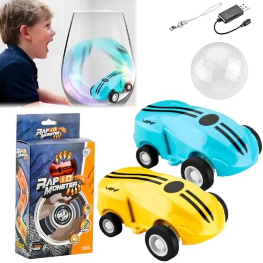 Mini Rc Car High Speed Fast 360 Degree Rotation Luminous Stunt Turn Trick Drift Small Car with Light Usb Charging Children Gift