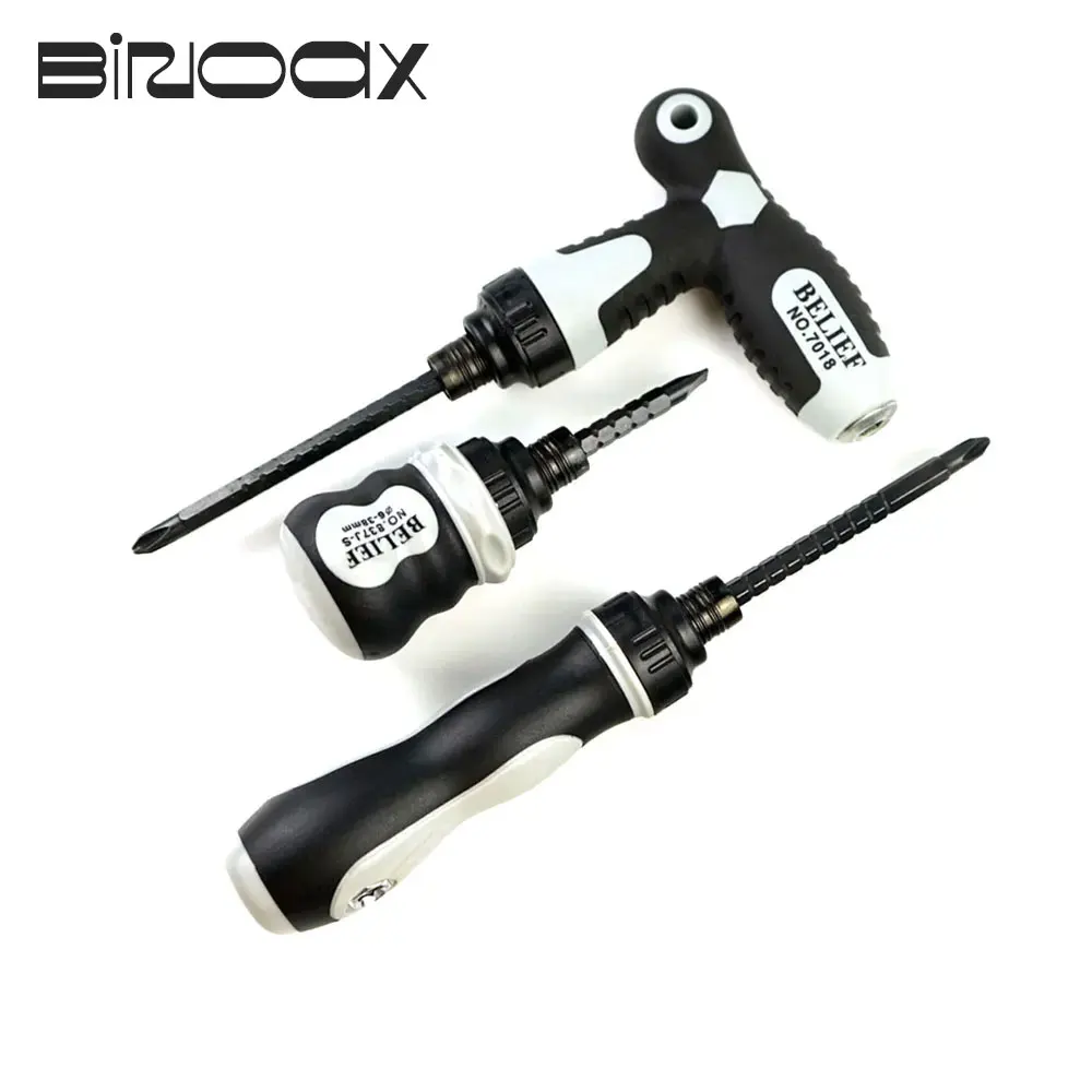 Binoax Ratchet Screwdriver Set Mini Cross Groove Drill Dual Purpose Small Slotted Telescopic Labor-Saving Screwdriver Hand Tool