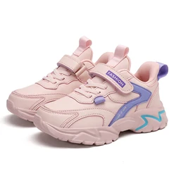 Youth Sporty Leather Sneakers: Anti-Slip Soft Sole Walking & Running Footwear - 39 (Pink (Leather))