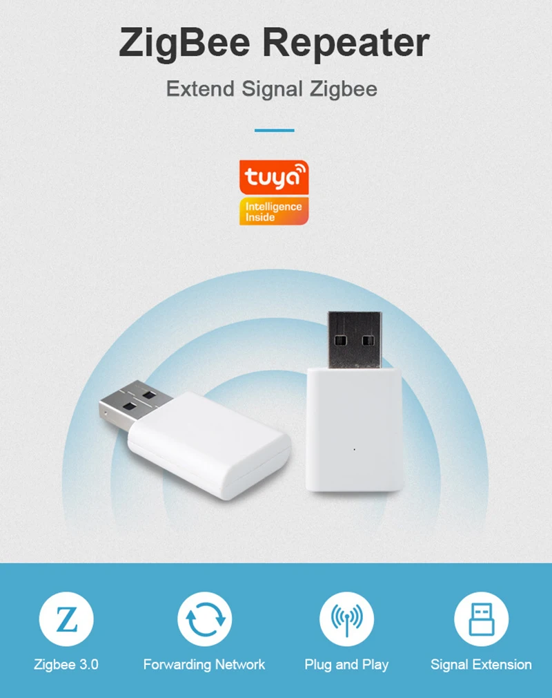 

Ретранслятор сигнала Zigbee, Tuya Zigbee 3,0, удлинитель для датчиков Zigbee, расширение диапазона 20-30 м, поддержка Plug And Play