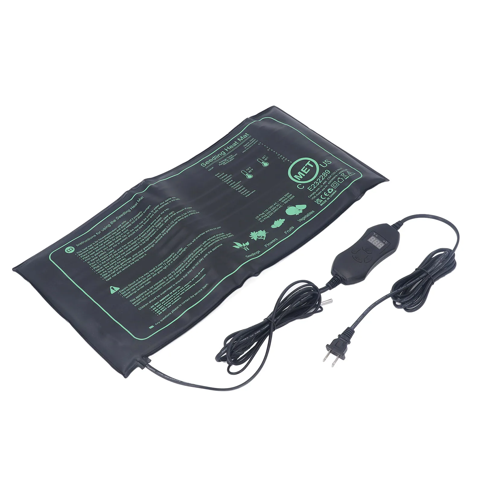 Seedling Heat Mat Efficient Seed Starting Heating Pad Easy Control Versatile Waterproof with Digital Thermostat for Germination