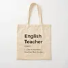 English Teacher Like A Normal Teacher Bu  Canvas Bag Reusable Fabric Designer Grocery Tote Shoulder Bag Foldable Shopper Unisex 1