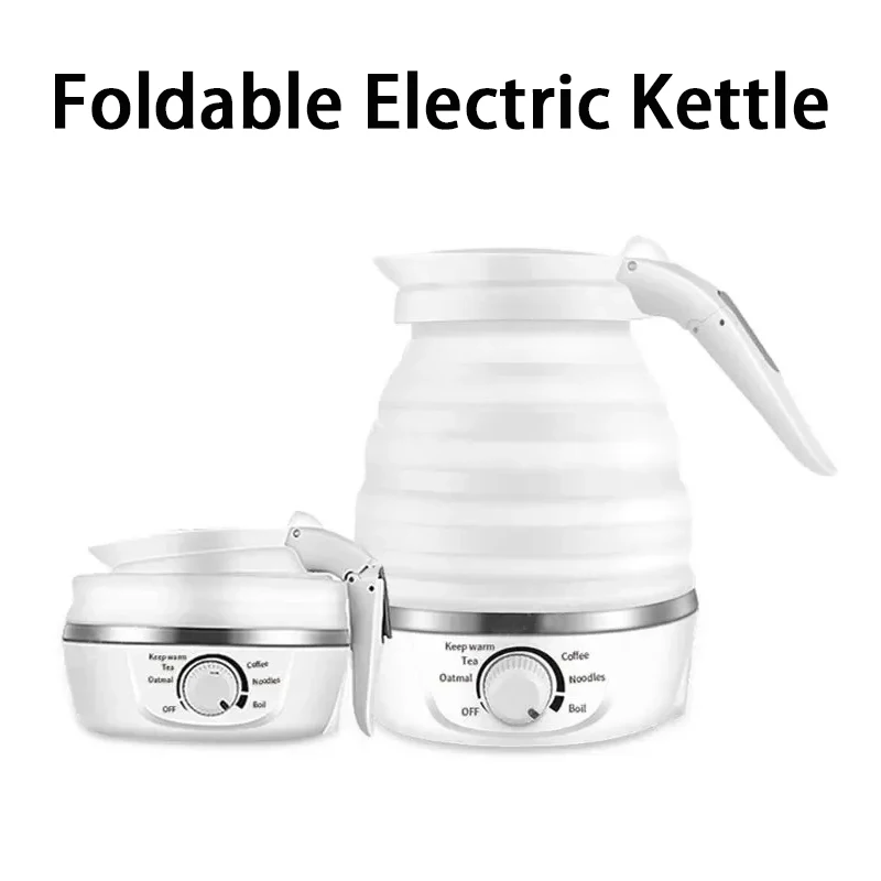 Foldable Electric Kettle for Travel 110/220V 0.6L 600W Household Tea Pot Mini Water Kettle Food Silica Gel Portable Teapot food grade soft silica gel 2 3 conjoined ice cream mould