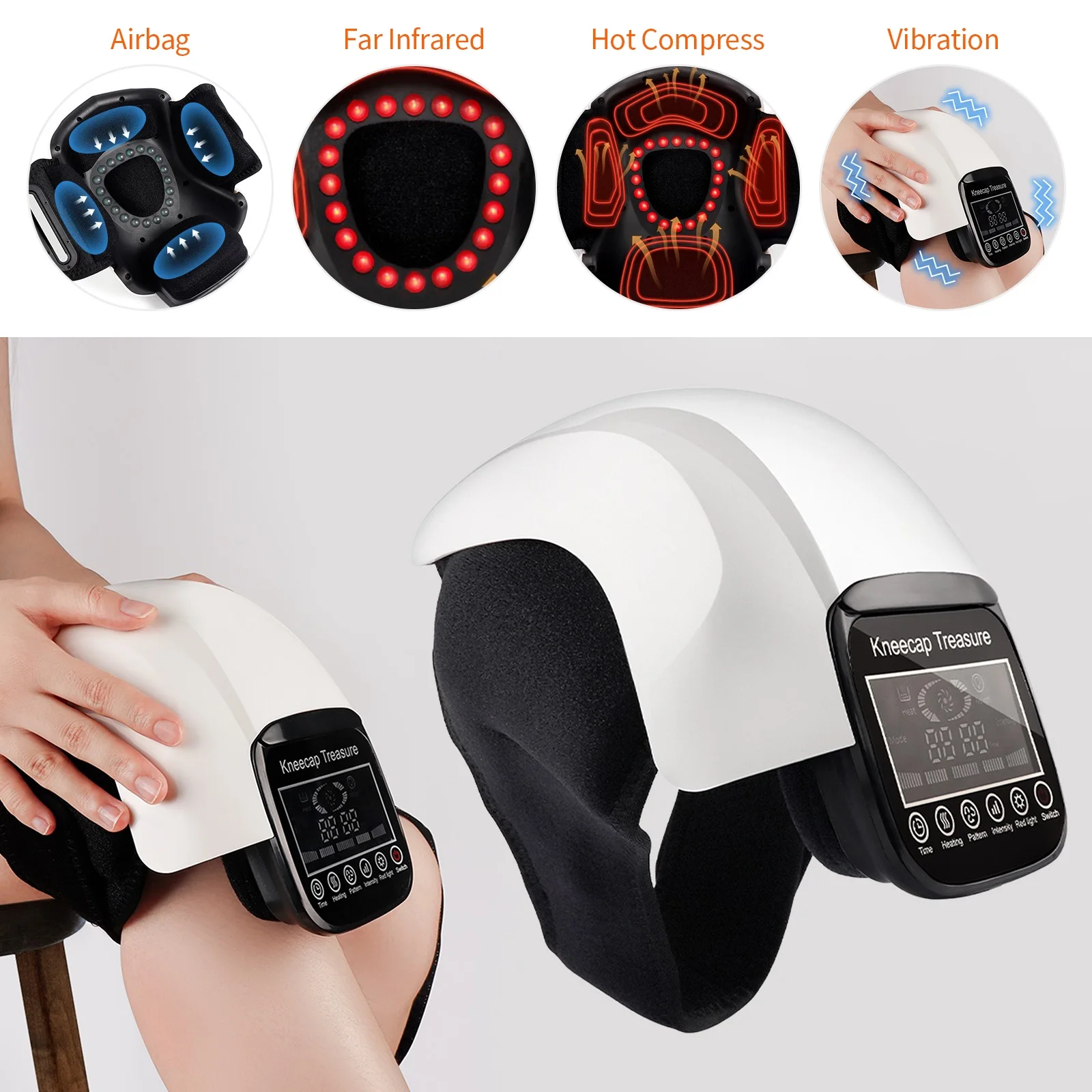 Smart Knee Massager Pain Relief Air Pressure Massage Far Infrared