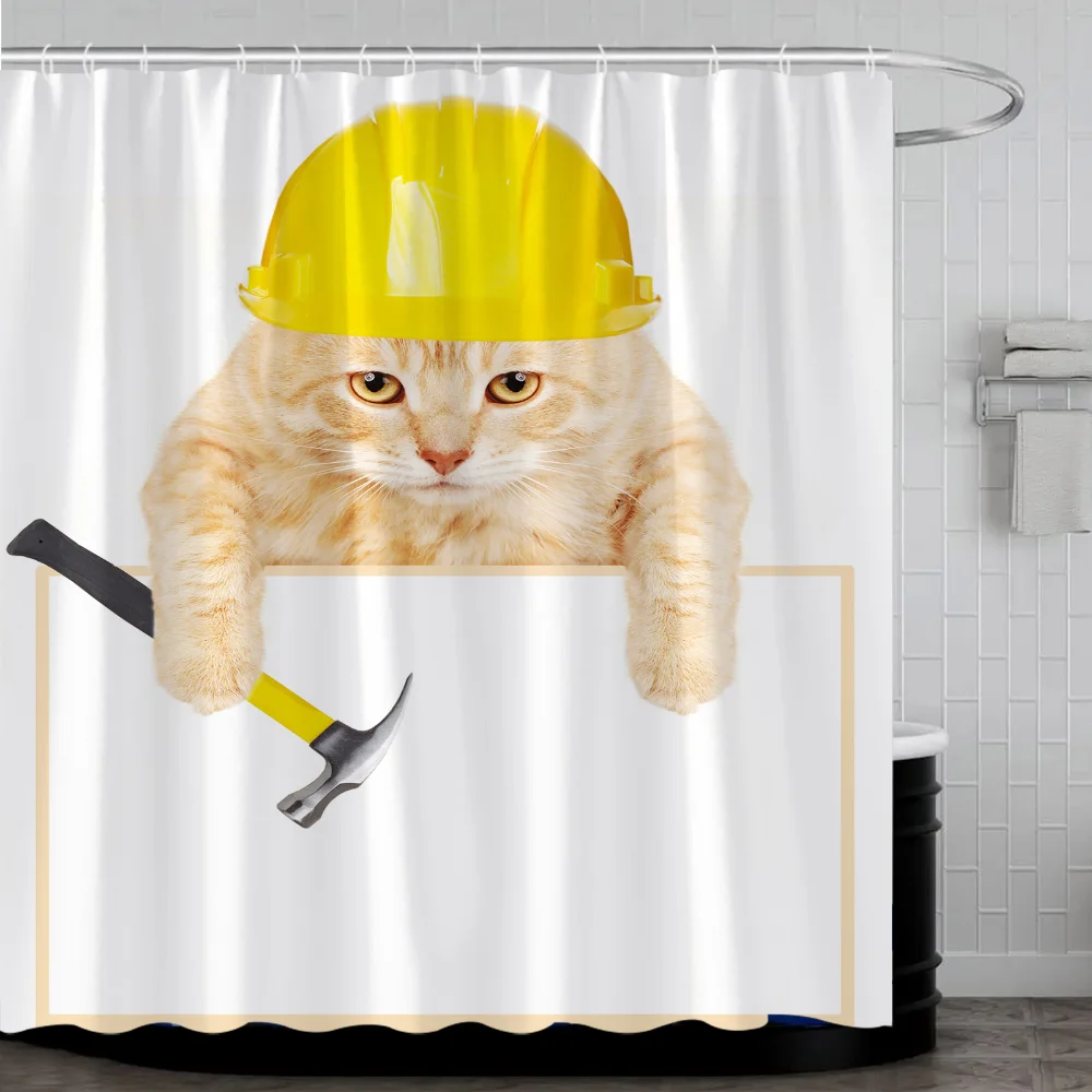 Funny Cat Shower Curtains Bathroom Curtain With Hooks Decor Waterproof Dog  3d Bath 180*180cm Creative Personality Shower Curtain - AliExpress