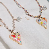 Collier avec pendentif en forme de cœur en corde nouée à la main, chaîne de pull à la mode, collier de perles étoiles empilables pour femmes, nouveau Design de bijoux 6