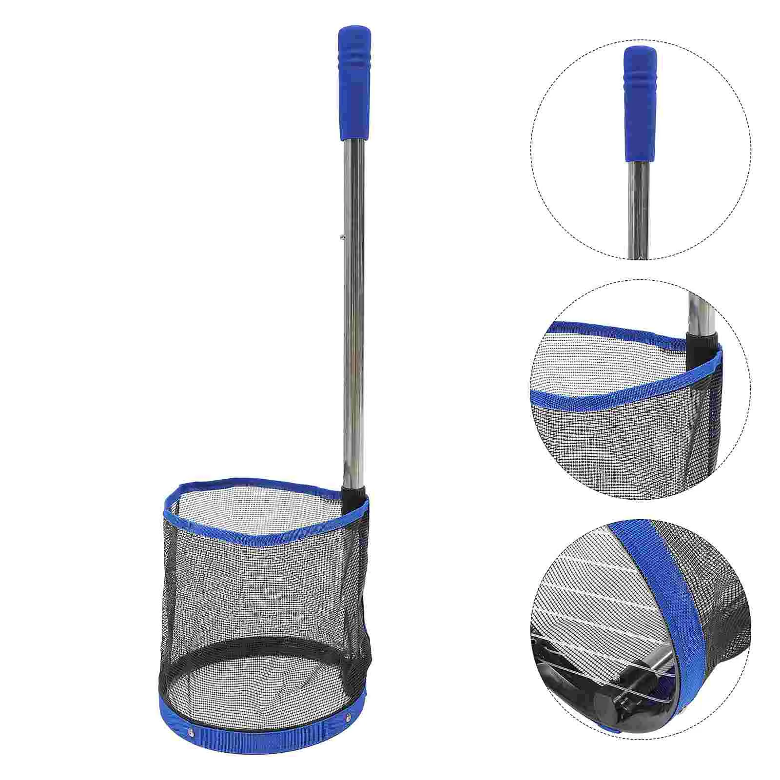 

Pingpong Ball Retriever Table Tennis Ball Picker Container Portable Pick Up Net Bag Training Tool for Ball(Blue)