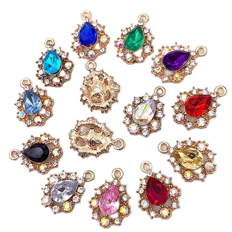 

SKYE CIEL 10 шт. 15 * 20mm кристалл мини - подвески металлические ювелирные изделия, пригодные для изготовления подвесок в цепи цепи цепи DIY