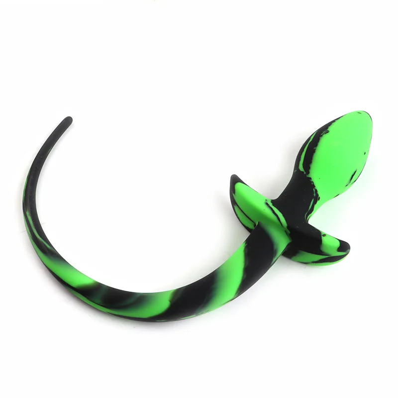 Plug anale in silicone con coda di cane per massaggio g-spot_voghion.com