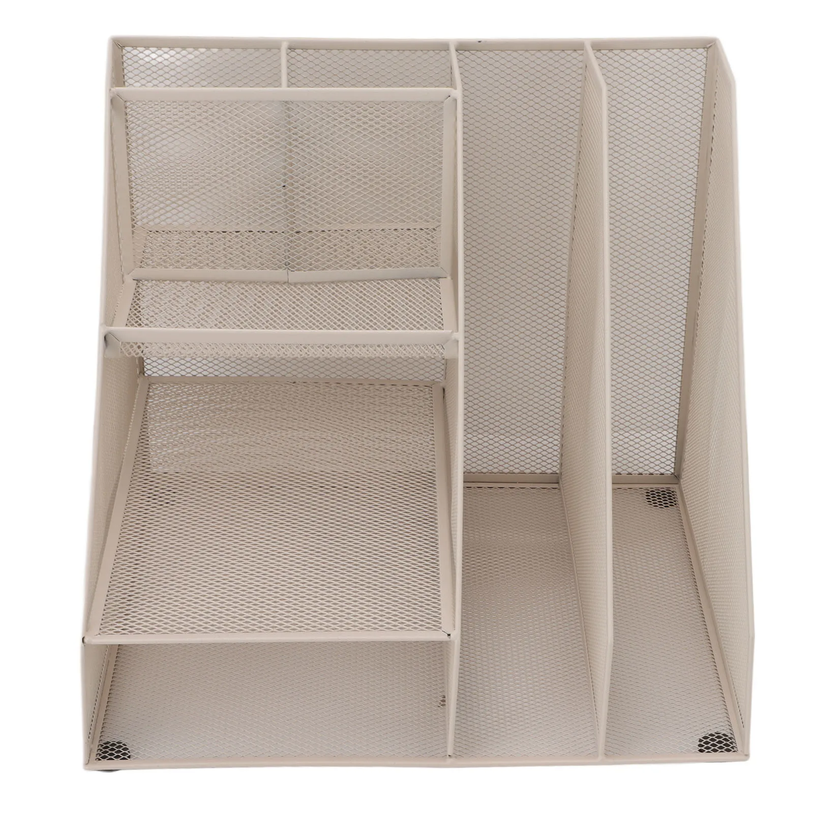 Vertical File Holder Elegant Practical Desktop File Organizer White Mesh  Iron Material for Home for Book Pencil Scissors