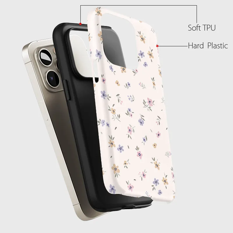Chic Floral Magnetic Phone Case with 2-in-1 Film Cover