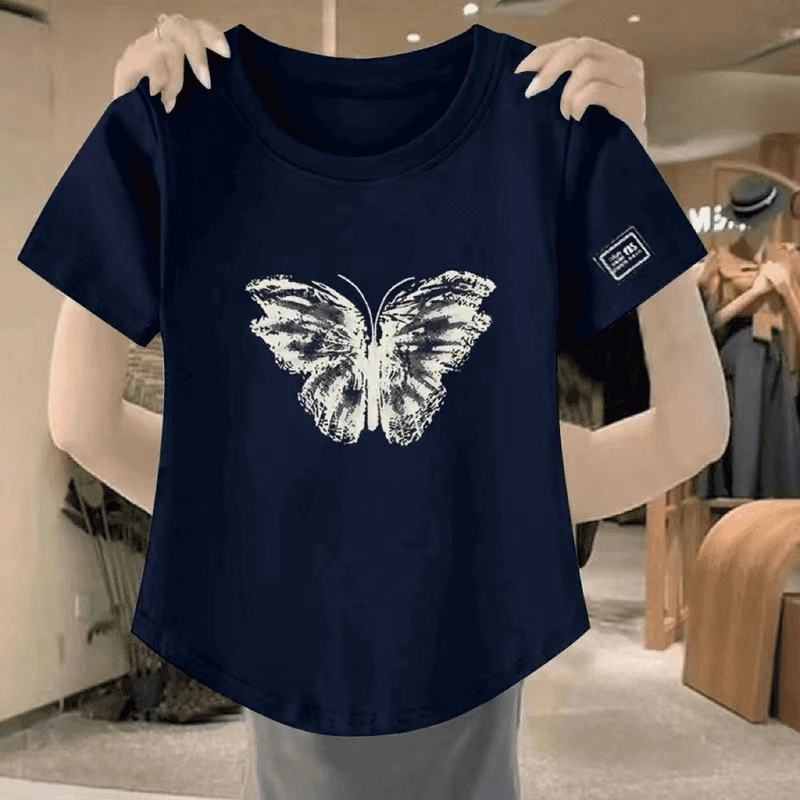 Right print navy blue [medium] butterfly