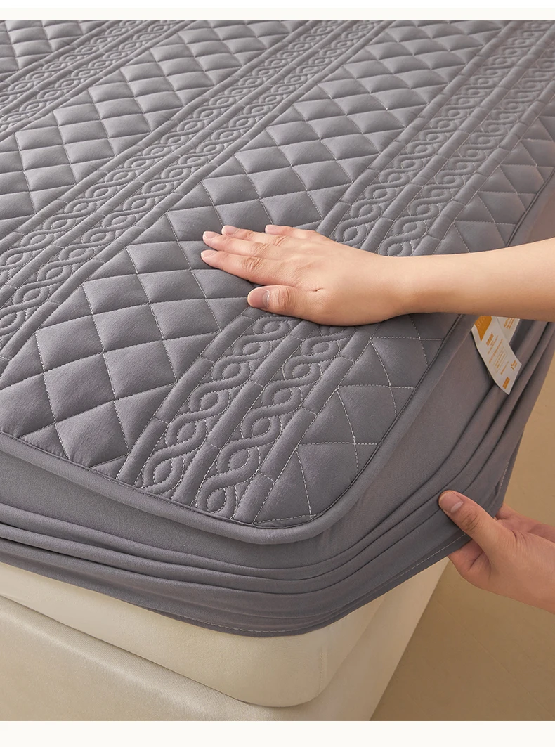Wasserdichter Matratzenschoner Anti-Milben Anti-Bakteriell 30cm Tiefe Taschen Gesteppter Spannbettbezug für Einzel-, Doppel- und Kingsize-Betten – Detail 15