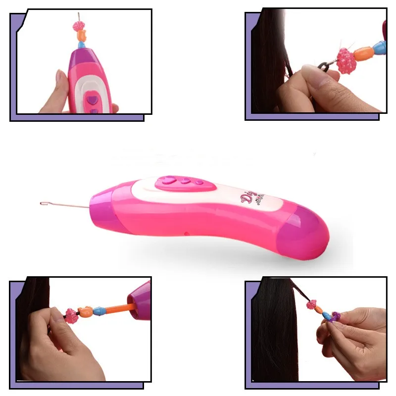 Beading Accessories Set DIY Beaded Hair Braiding Device Girl Play House Creative Bracelet Toy Wig Comb Dressing