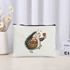 Cartoon Hedgehog Print Zipper Canvas Bag Organizer Skin Care Products Sundries Storage Cosmetic Bags Cute Stationery Pencil Case 3