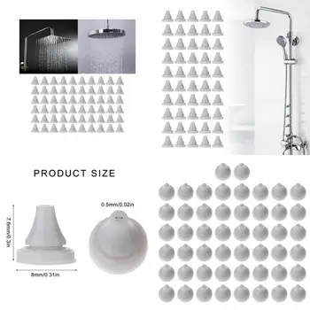 652F 50PCS ซิลิโคนฝักบัวอาบน้ำหัวฝักบัวสเปรย์รูรอบปลายสำหรับรู 4 มม. 1