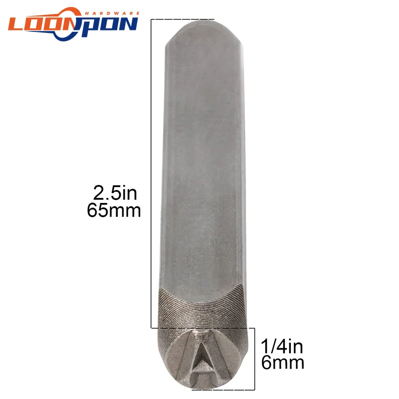 1/4"(6mm) Letter Stamp Set 27Pcs Steel Capital Letter Punch DIY Tool for Leather Brass Aluminum Mild Steel (A-Z)