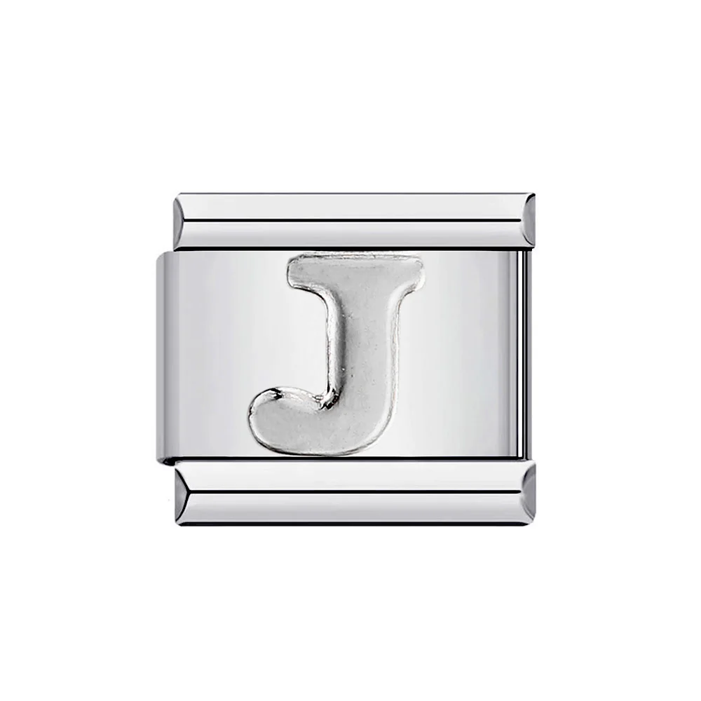 Silver 26-Letter A-Z Custom Charm Bracelet in Italian Stainless Steel