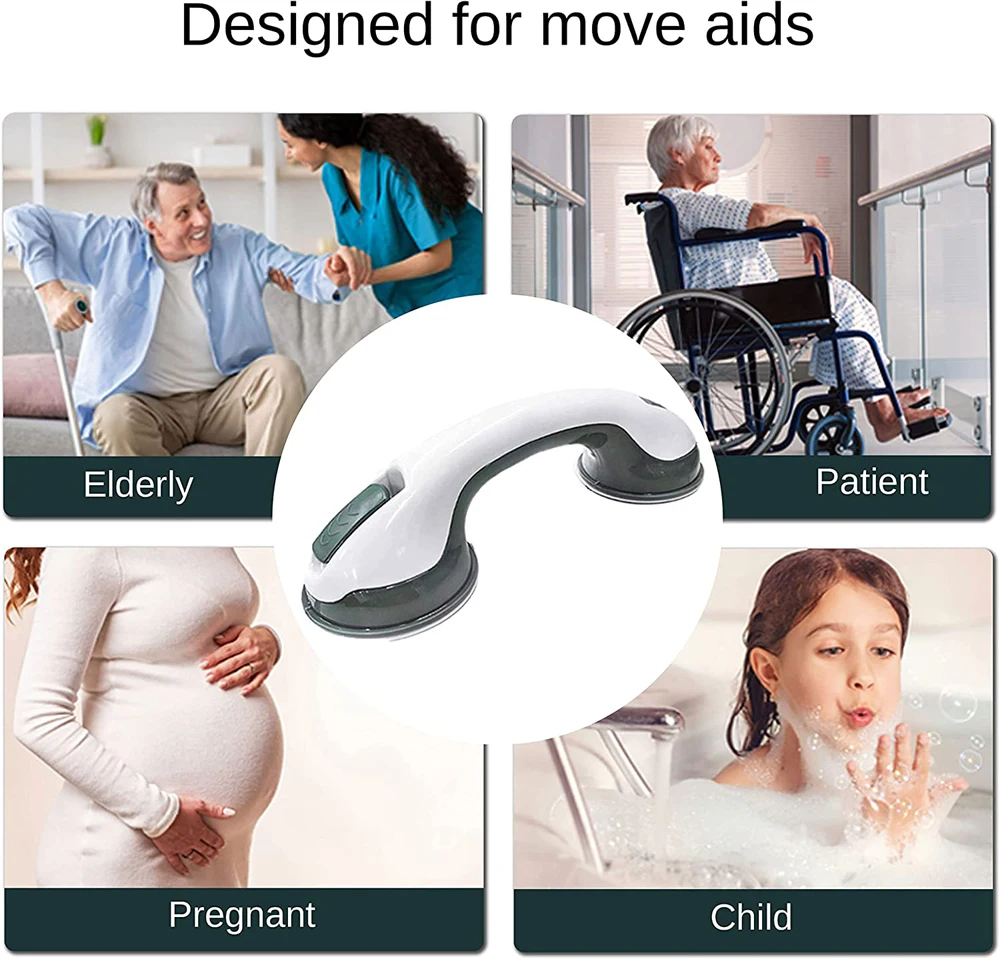 샤워 핸들 안전 보조 핸들, 미끄럼 방지 지지대, 욕실 변기 안전 그랩 바 핸들, 진공 빨판 흡입 컵 난간