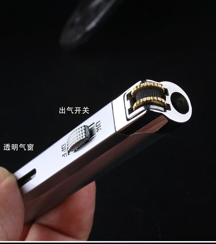 Description Picture 3 of itemMini Windproof Jet Blue Flame Turbo Butane Gas Torch Lighter Visible Gas Window Safety Lock Fire Switch Portable Cigar Lighters