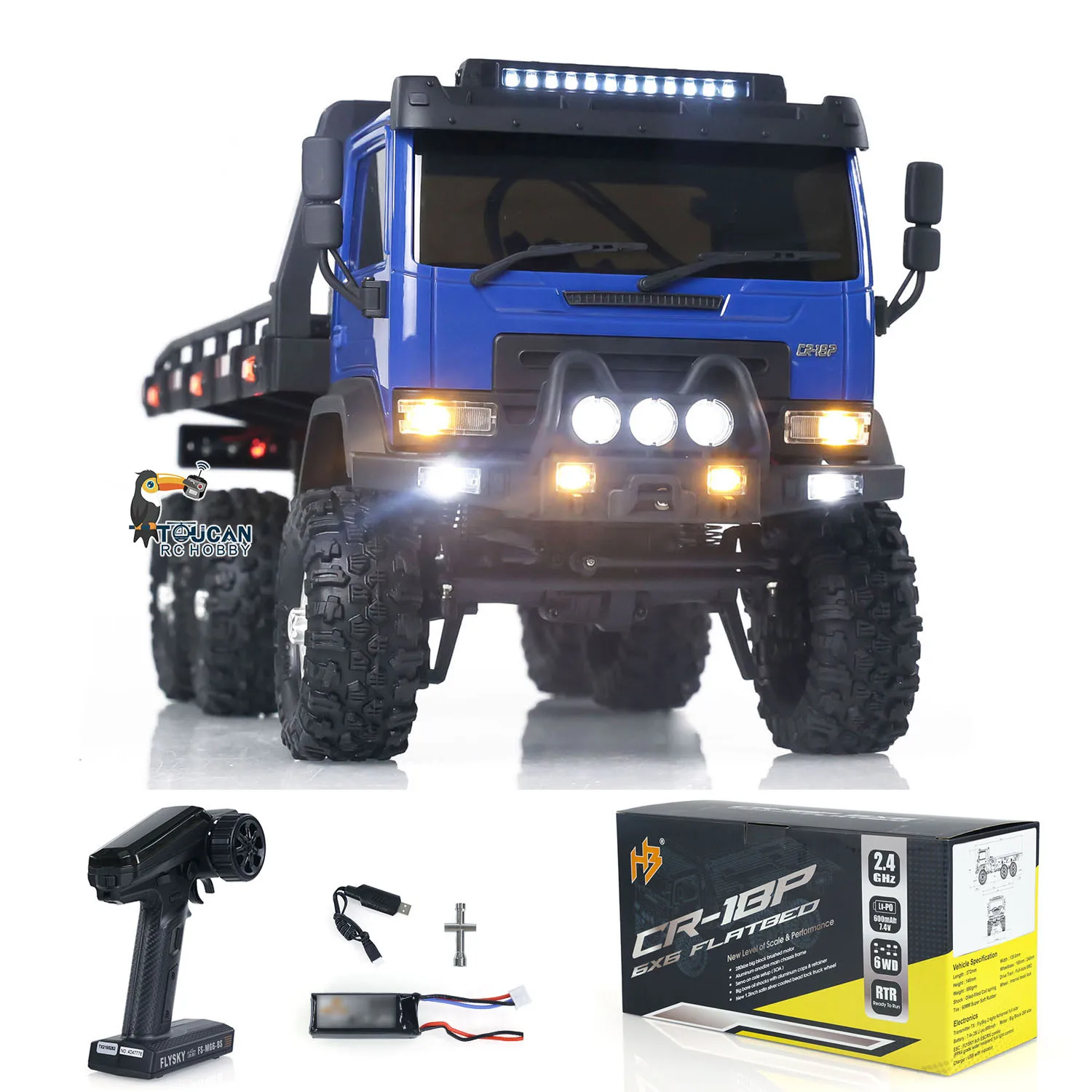 1/18 CR18P RTR Flatbed Truck Car 6x6 Painted Finished RC Rock Crawler Off-Road Truck 2-Speed Transmission Lights Vehicle TH24369 2
