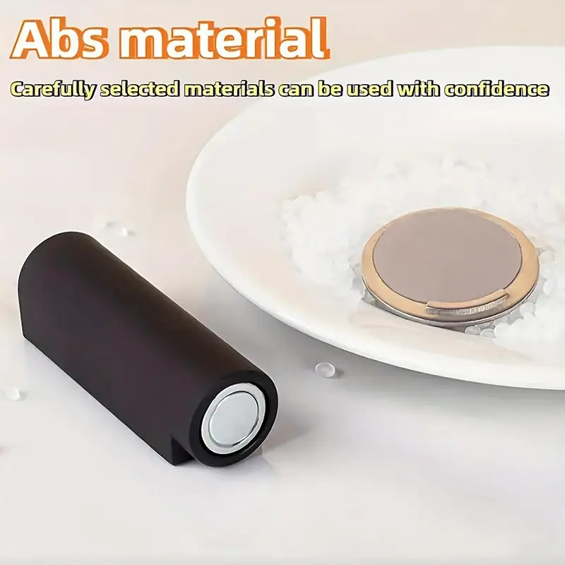 Heavy Duty Magnetic Door Stopper 1Pc Stainless Steel Doorstop Black Without Punching Door Suction Holder Hardware