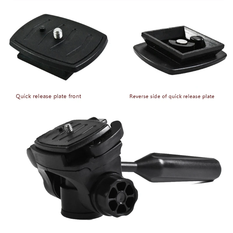 Testa a treppiede, rotazione a 360 ° inclinazione a 90 ° supporto per testa a treppiede tridimensionale con filettatura da 3/8 p - immagine 2