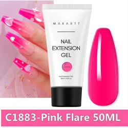 Makartt Trendy Nail Art Poly Gel for French Manicure, 30ML / 50ML in Pink, Clear, White, and Blue (C1883-Pink Flare)