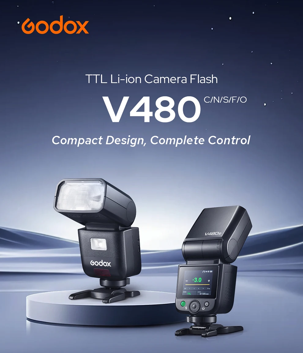 【New】Godox V480 TTL Li-ion Camera Flash, 650 Full-Power Flashes Built in Styling