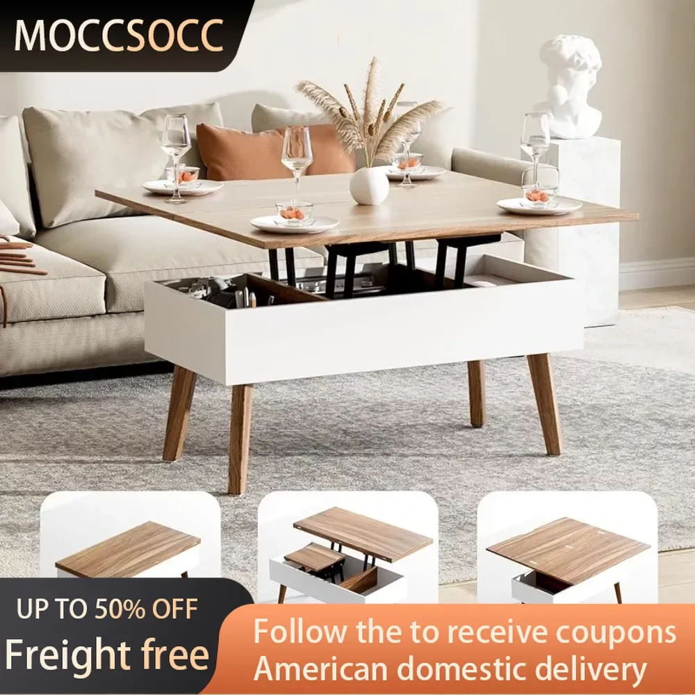 

Ten Minutes Install Multifunction Coffee Table Converts to Dining Table Mid Century Modern Coffee Tables for Living Room Coffe