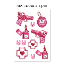

Waterproof Temporary Tattoo Sticker Cute Multi-figure Pink Cross Heart Tattoo Flash Tattoo Arm Female Male