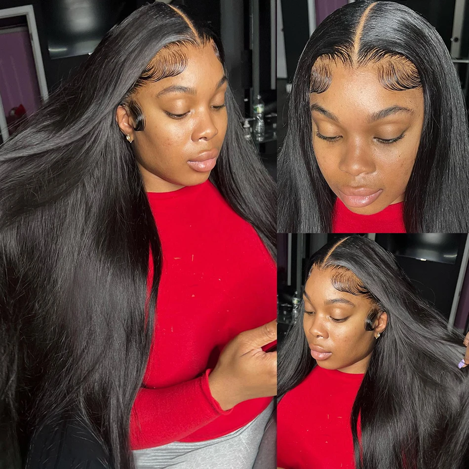 Brazilian Straight Human Hair Wig for Women 30-40 Inch Long 13x4 HD Lace Front 200 Density 13x6 Transparent Lace Frontal 3