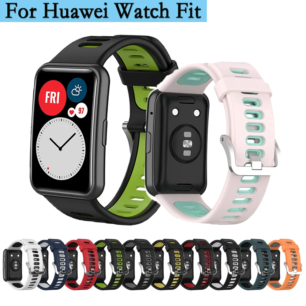 

Soft Silicone Strap For Huawei Watch Band Fit Original Smart Watch Bracelet With tool Same Color Clasp Watchband Accessories
