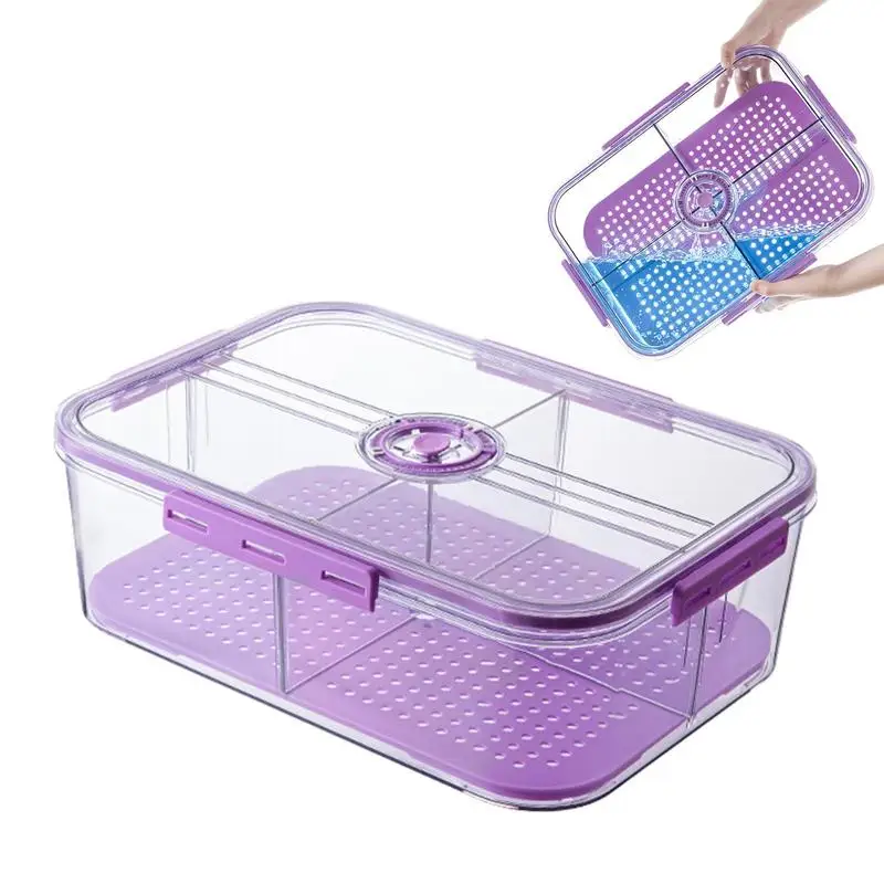 

Stackable Refrigerator Organizer Fridge Containers With Date Reminder And Removable Drain Tray Freezer Box Clear Thicken