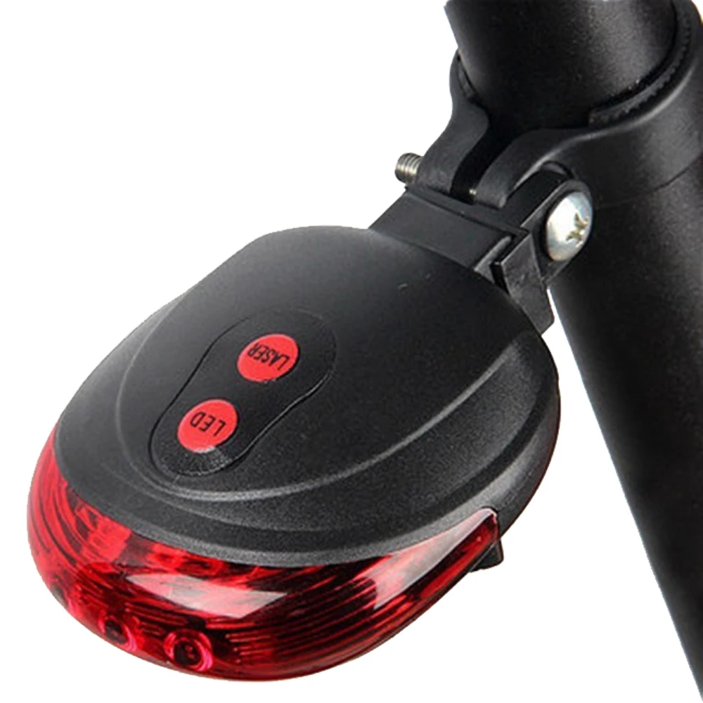 Mountain Bike Bicycle Laser Taillight Waterproof 2 Parallel Line Laser Taillight Starry Sky Safety Warning Lasers 5LED