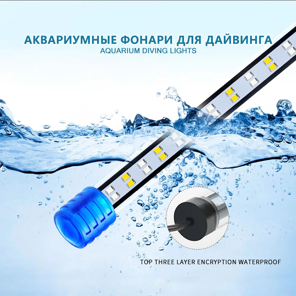 18-75CM Super Slim LEDs Aquarium Lighting Aquatic Plant Light Extensible Waterproof Clip on Lamp For Fish Tank 90-260V silent aquarium air pump