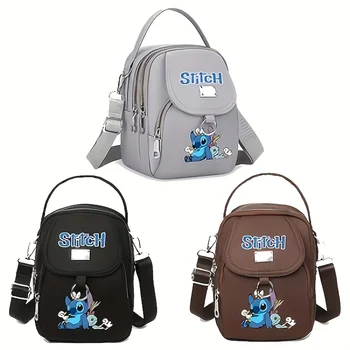 1pc Stitch Women's Shoulder Bag, Casual Nylon Crossbody, Multi-Pocket, Zipper Closure, Ideal for Travel & Daily Gift 1