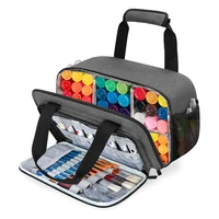 Art Supply Storage Case with Handle Strap high-capacity Acrylic Paint Organizer Bag for up to 54 Bottles (2 oz) 2