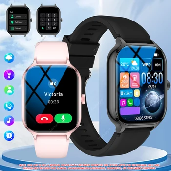 Smart watch full touch screen, sports watch, can answer and make calls, with message reminders, customizable dial wallpaper and 1