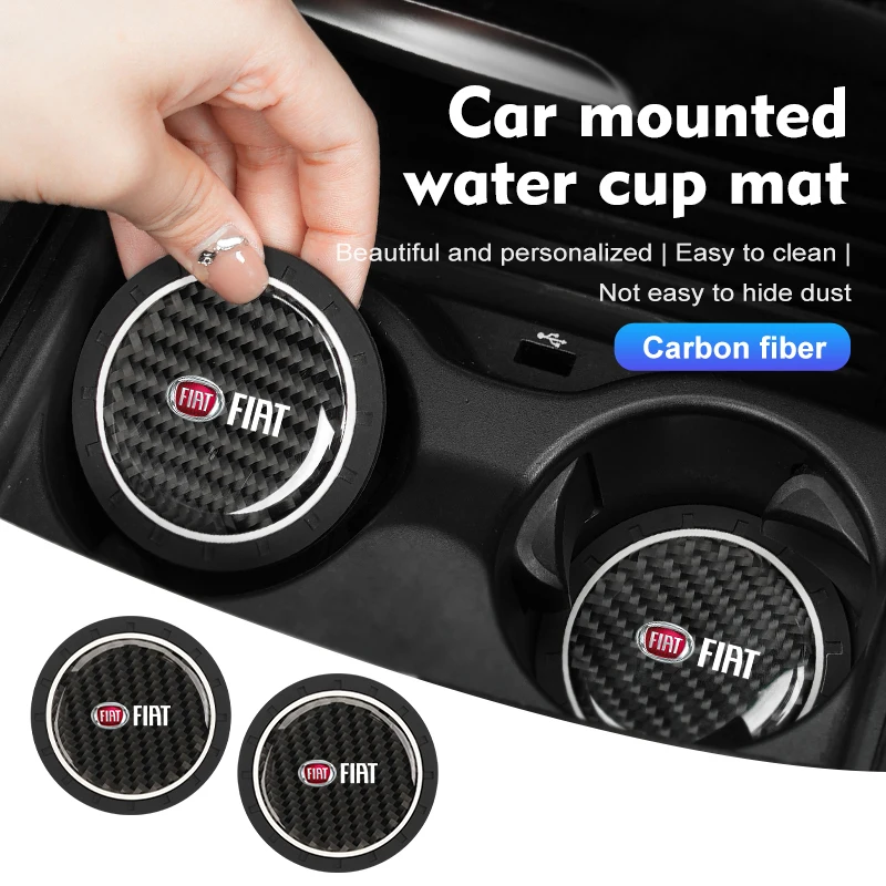 Car Water Cup Pad Crystal Strass Mat Portabottiglie Coaster Per Fiat Panda Freemont Linea Strada Ducato Egea Croma Abarth