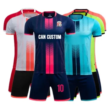 22/23 Custom Soccer Jersey Set for Men Kids Quick Drying Breathable Man Children 2 Piece Team Club Training Football Uniform Set