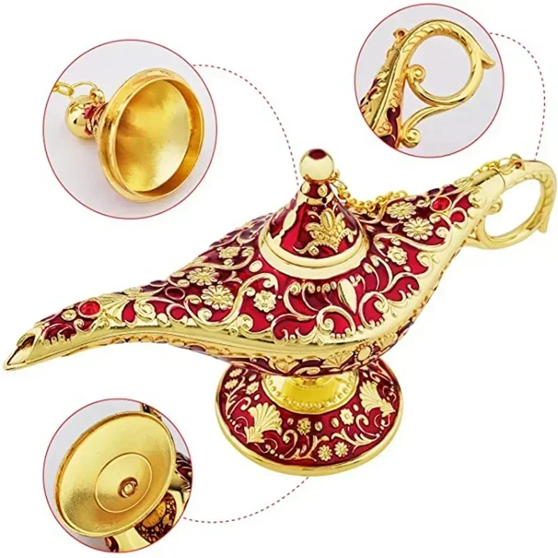 Mythical Aladdin Genie Lamp Magic Teapot Retro Home Decoration Traditional Hollow Out Fairy Tale Wishing Pot Aladdin Lamp Decor