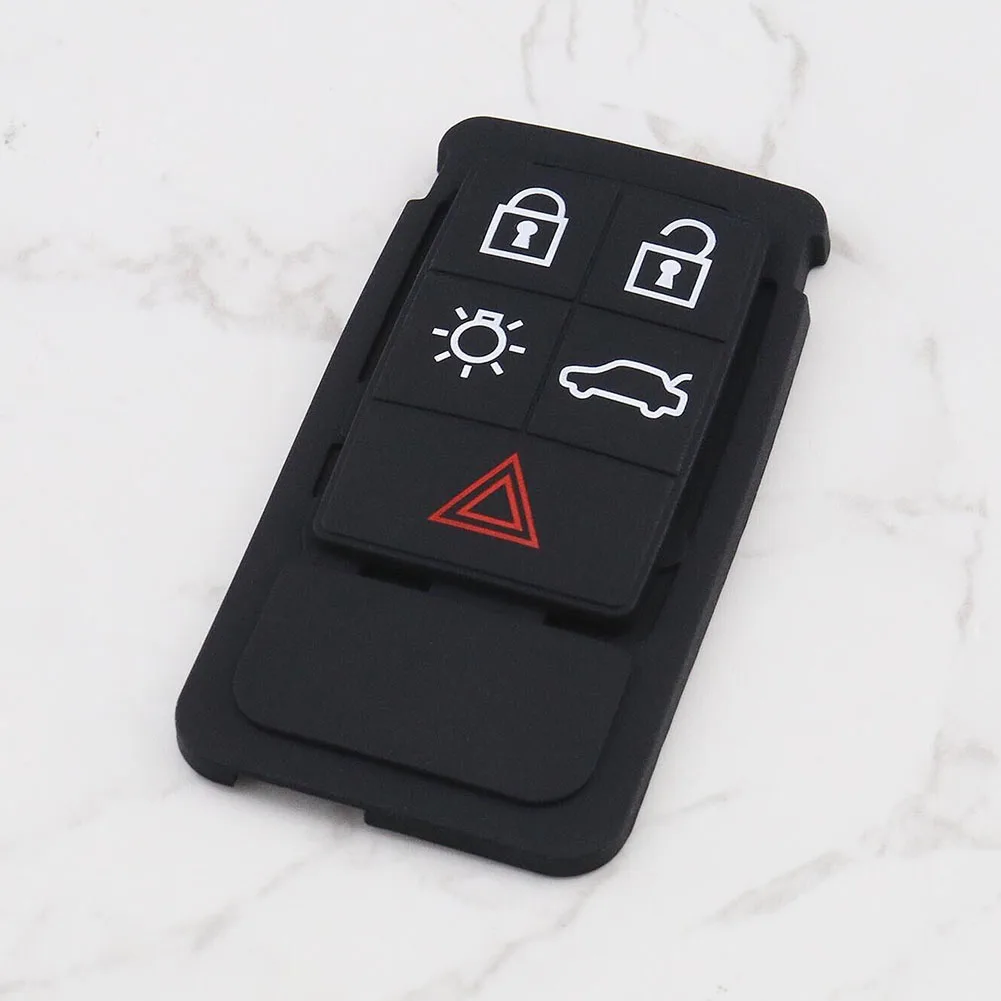 1pc New 5 Button Rubber Remote Car Key Fob Case Pad Black For Volvo XC60 XC70 V70 S60 S80  Soft & Wear-resistant Key Shell