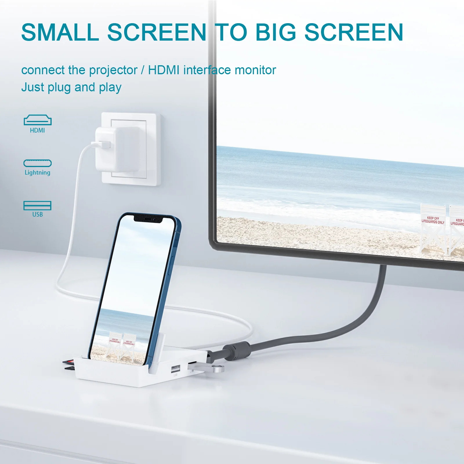 Lightning to USB3.0 OTG HDMI Digital AV Adapter/Cable Lightning to RJ45 Ethernet Lan Docking Station