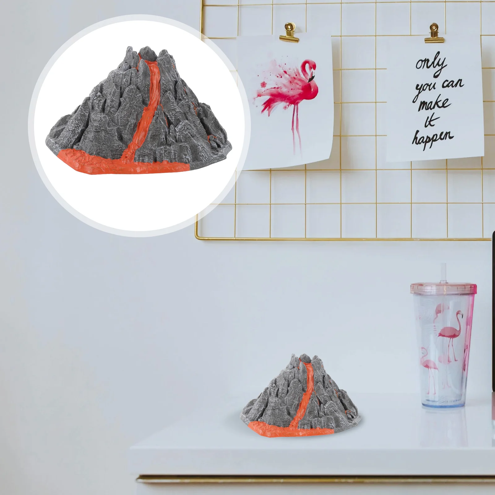 

Static Volcano Model Vivid Volcanic Eruption Decor PVC Adornment Crafts Bathroom Decorations Toy Micro Landscape Desktop