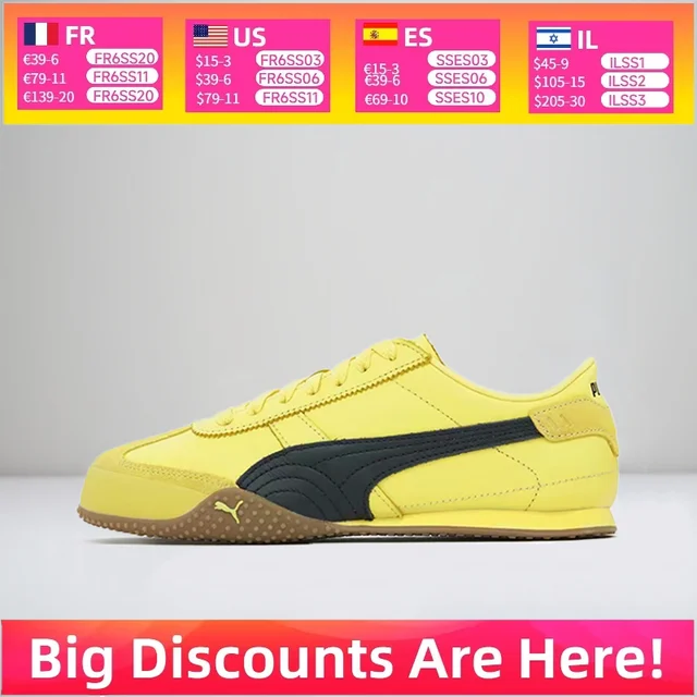 Puma Bella UT : baskets basses élégantes, confortables, douces et réactives – style unisexe en jaune et noir 402186-05 1