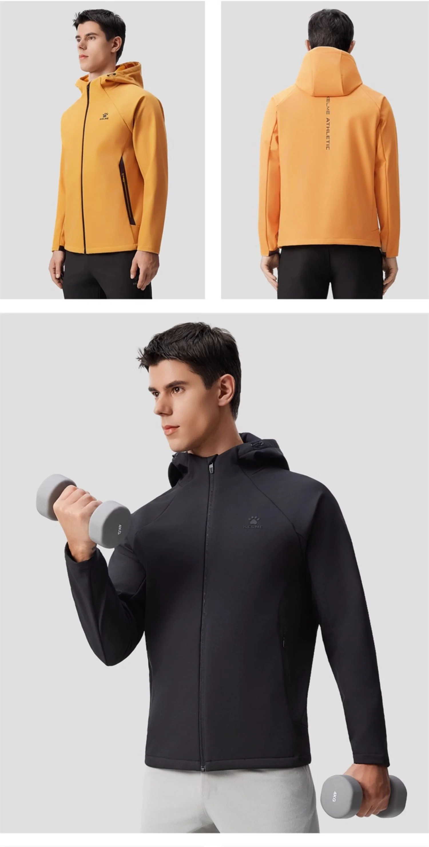 Kalme Herren Multi-Trainings-Softshelljacke Outdoor-Wanderjacke Wasserdichte Gewebte Jacke Fleece-gefütterte Isolierte Jacke Windbreaker – Detail 10