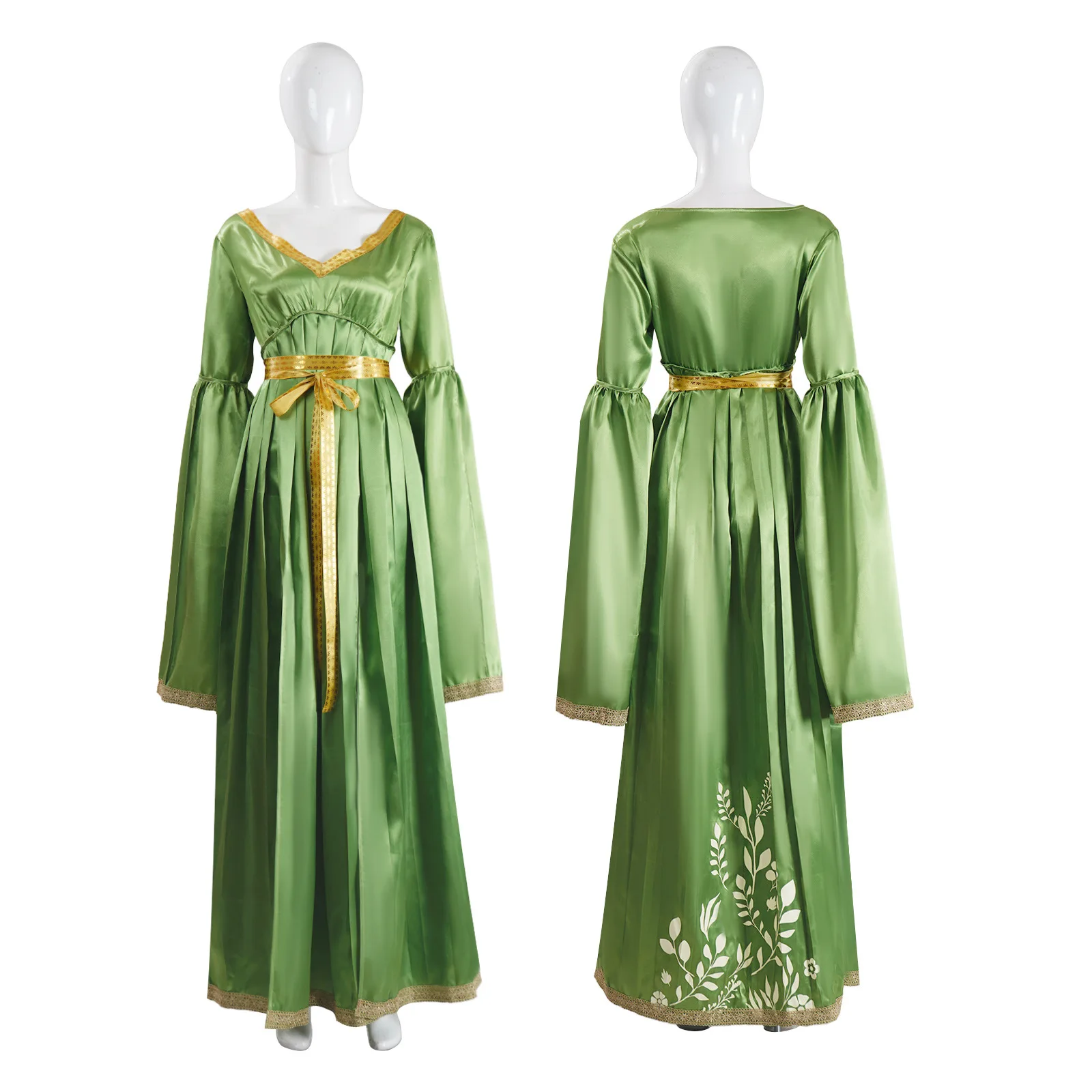 Movie Princess Leia Cosplay Costume Women Green Dresses Party Roleplay Skirts Halloween Carnival Party Outfits